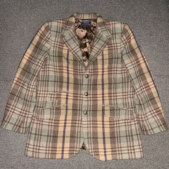 Polo Ralph Lauren Jackets & Blazers - Polo Ralph Lauren Wool Blend Brown Plaid Peacoat Blazer Large